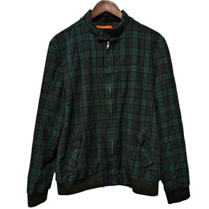 J. Press for Urban Outfitters Black Watch Plaid Harrington Bomber Jacket - Large